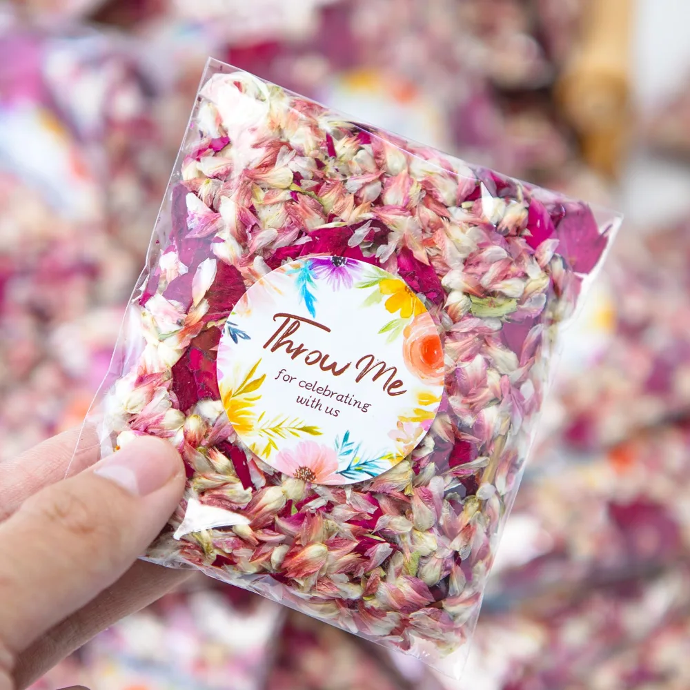 Real Dried Rose Flower Petals Confetti, Dried Mix Red Rose Begonia